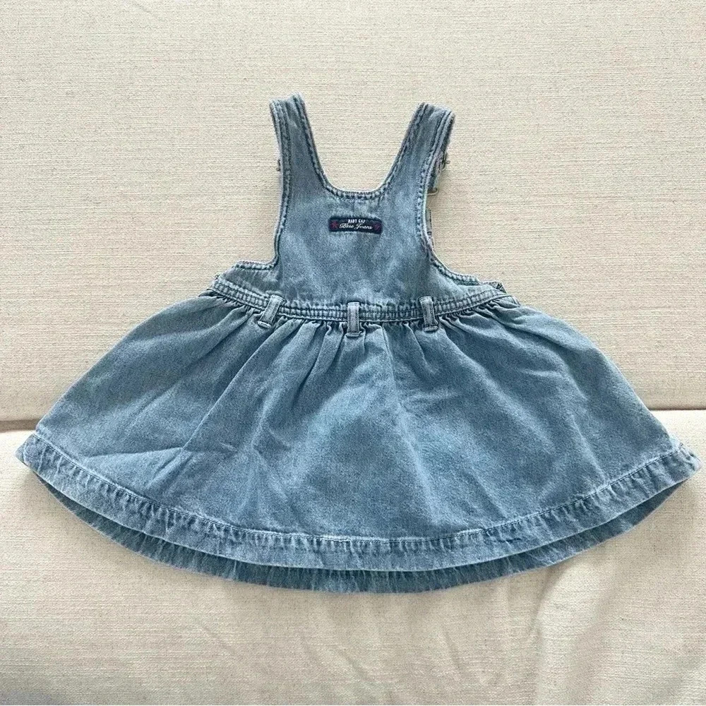 Vintage Baby Gap Denim Jumper Overall Dress Size 6-12 Months - Picture 6 of 6